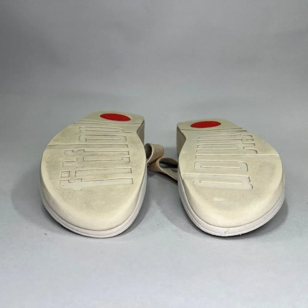 FitFlop Women's Size 8 LuLu‎ Metallic Leather Toe-Post Sandals